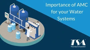 Diagram illustrating the significance of Asset Management Contracts (AMC) for optimizing water systems efficiency.