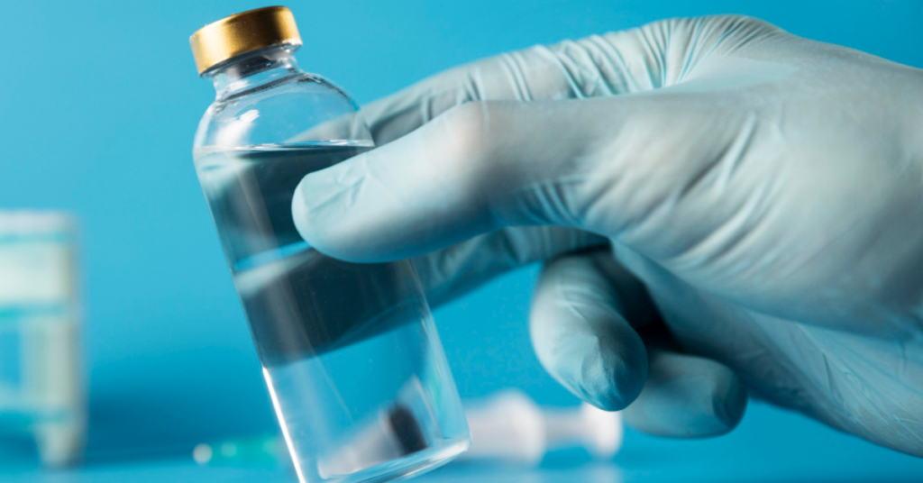 Front view of vaccination element assortment in close-up